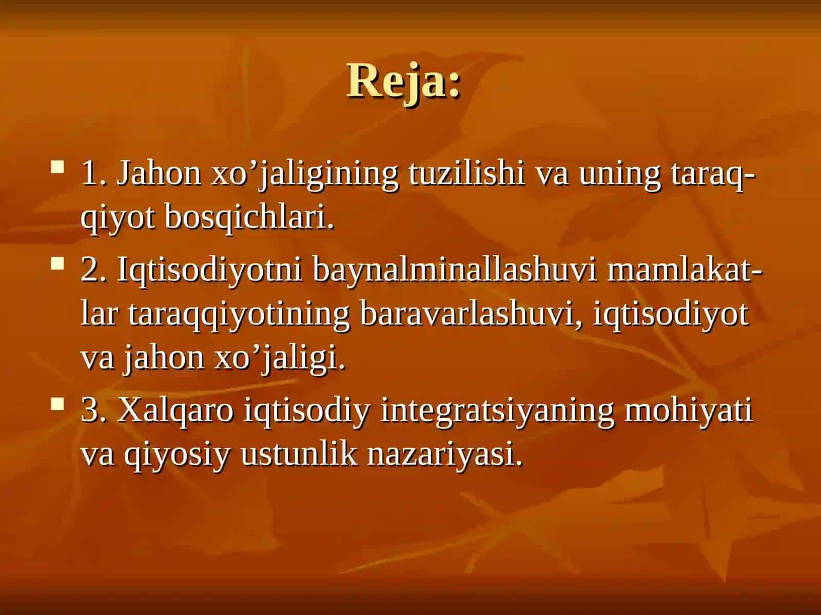 JAHON XO‘JALIGI 2
