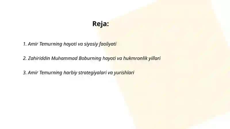 Amir Temur va Zahiridin Muhammad Bobu haqida 2