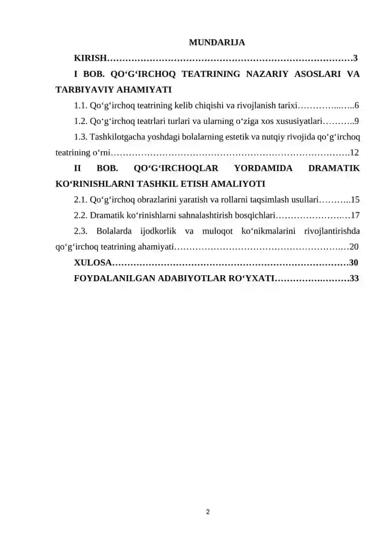 Qoʻgʻirchoqlar yordamida drammatik koʻrinishlar. 2