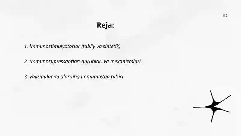 Immunitetga ta'sir qiluvchi vositalar 2
