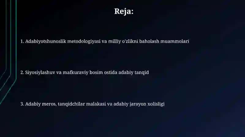 XX asr boshidagi oʻzbek adabiy tanqidi 2