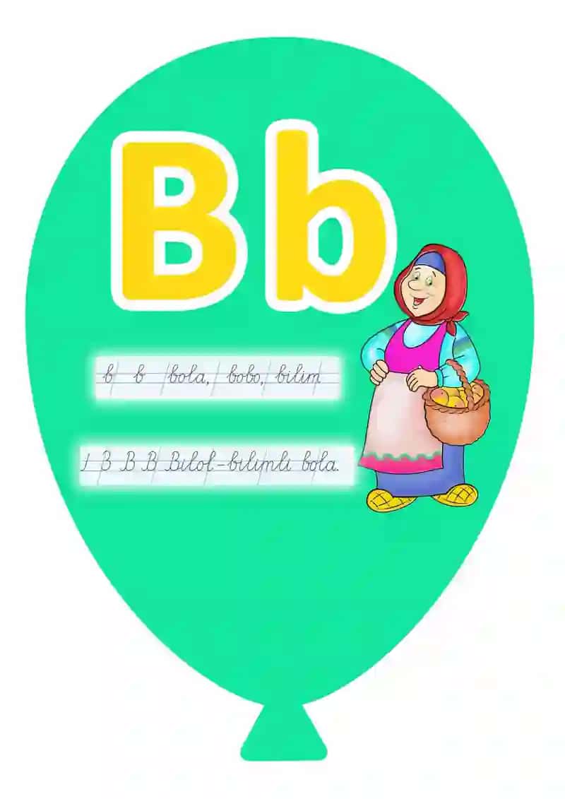 Sharlarda harflar rasmi. savodga orgatish uchun 2