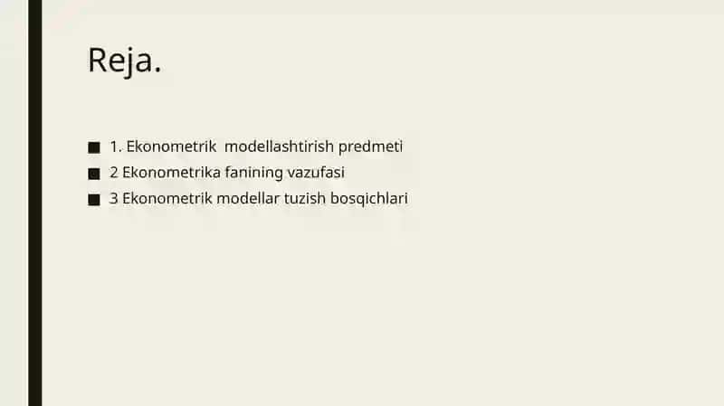 Ekonometrik model yaratish 2