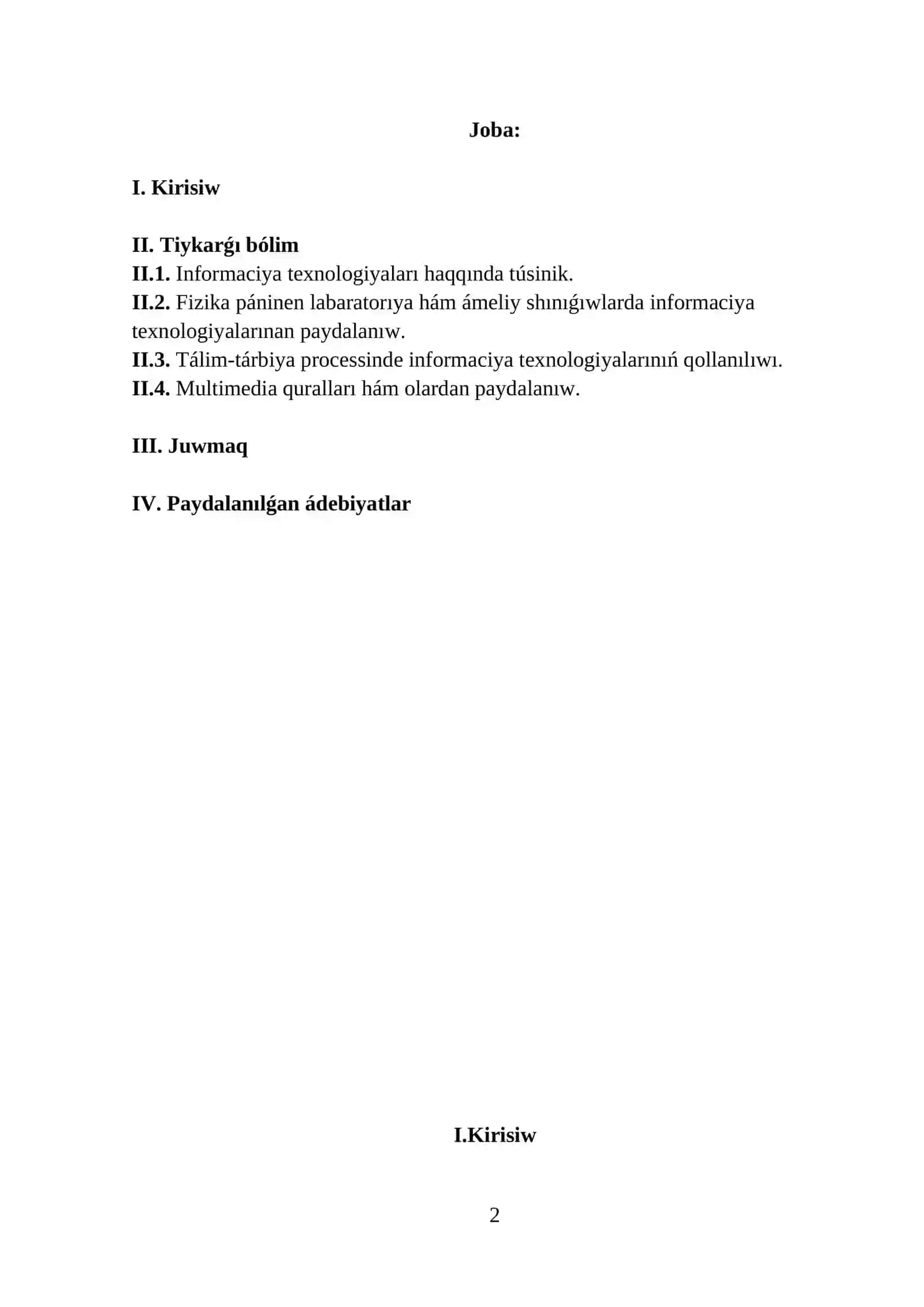 Fizika táliminde informaciya texnologiyaların engiziw 2