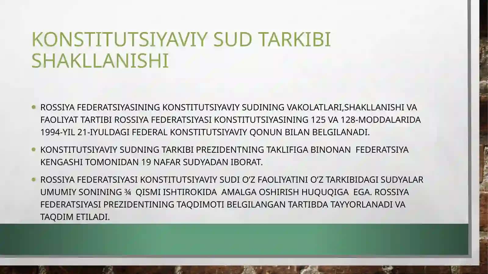 Rossiya federatsiyasi konstitutsiyaviy sud tizimi 2