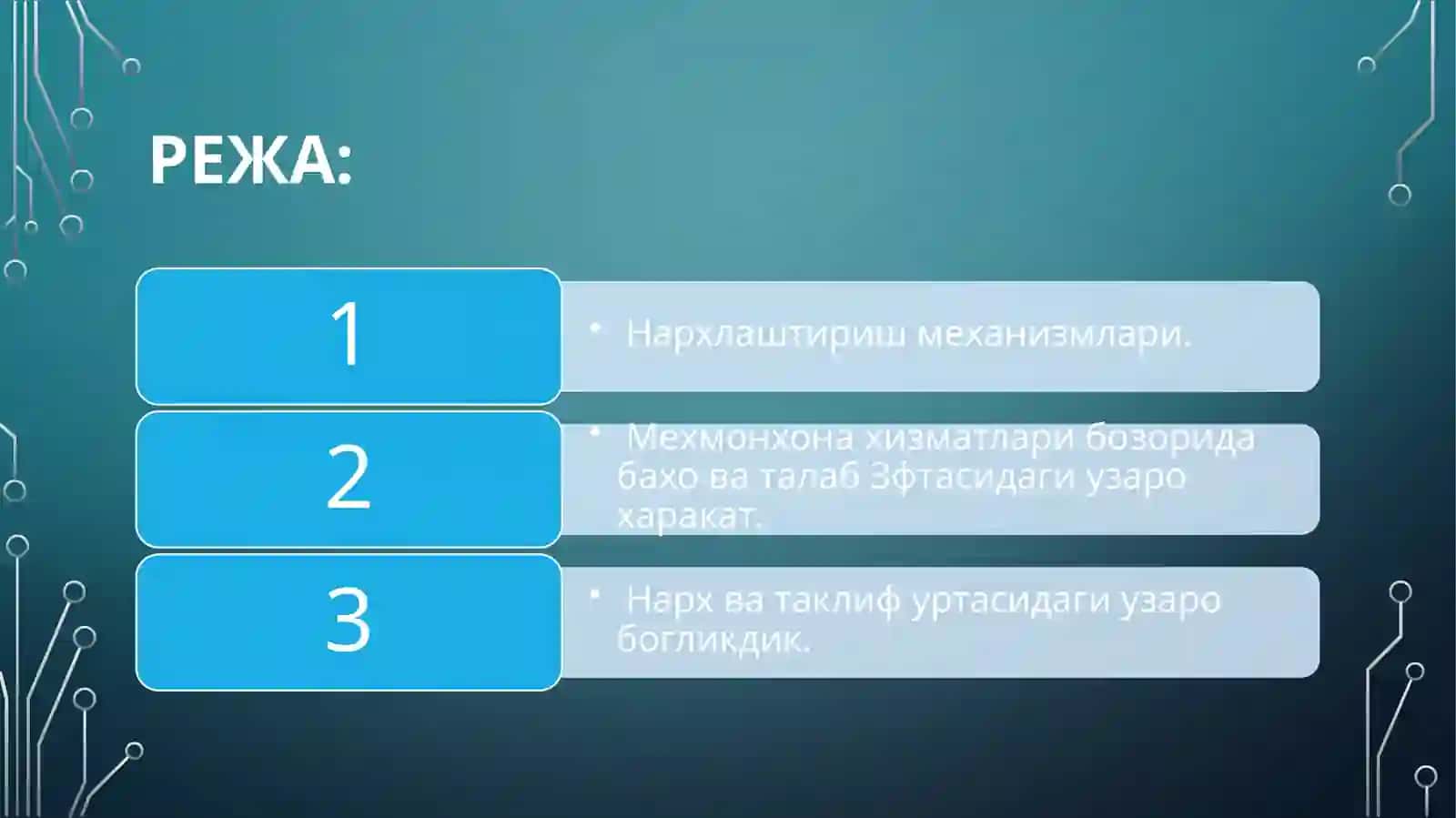 Мехмонхона бизнесидан арха тириш сиёсати 2