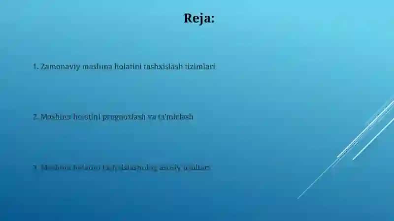 Mashina asboblari xolatini diagnostika qilish 2