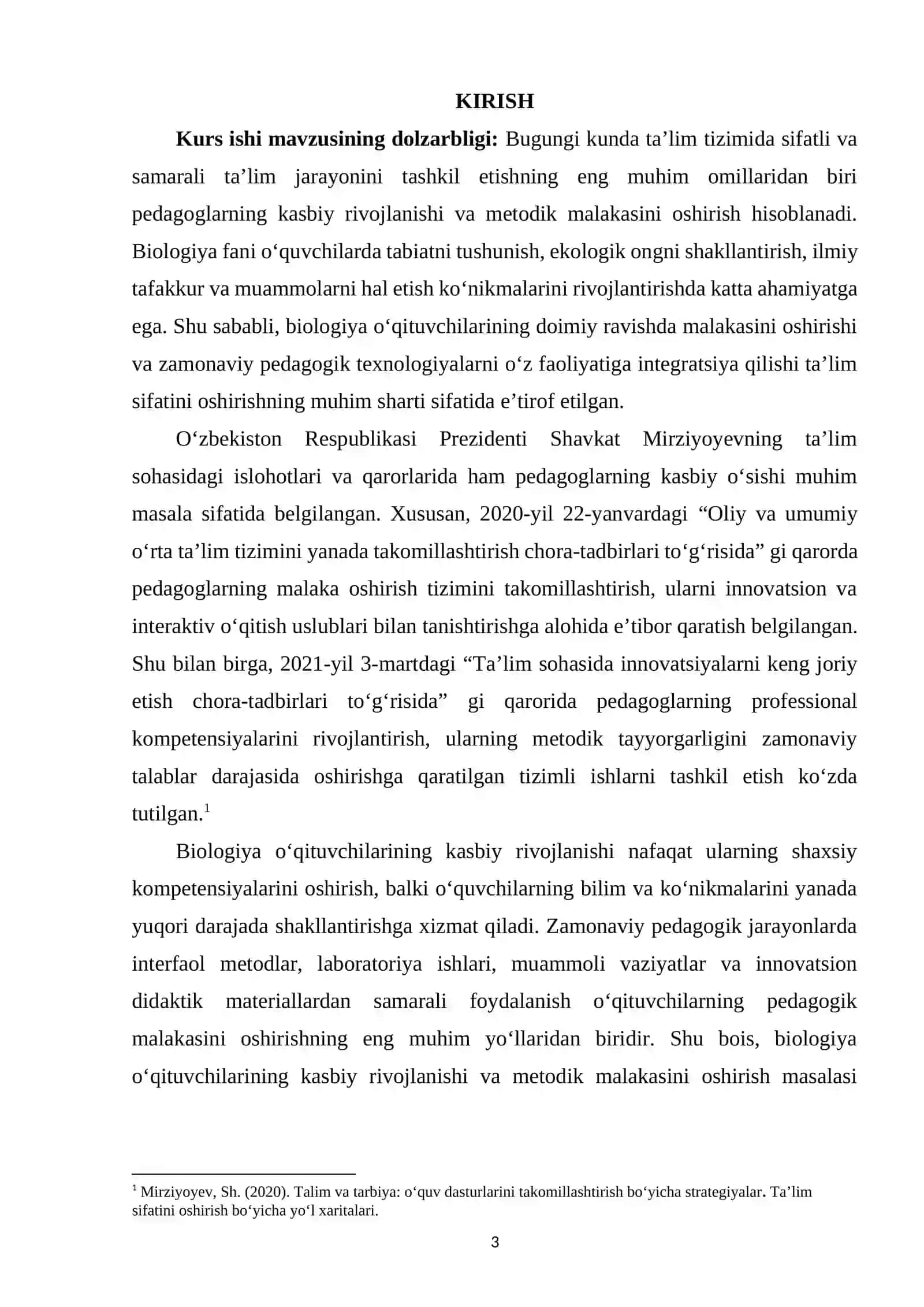 Biologiya oʻqituvchilarining kasbiy rivojlanishi va metodik malakasini oshirish 2