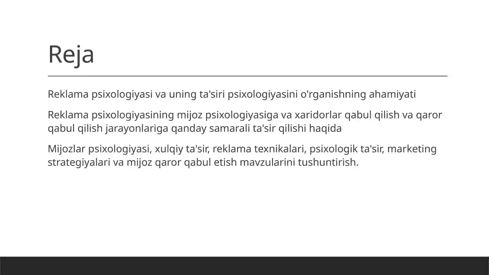 Reklama psixologiyasi ta'sir psixologiyasini o'rganish tarmog’i sifatida 2