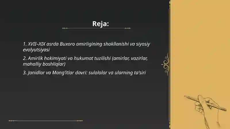 XVII XIX asrda Buxoro amirligi 2