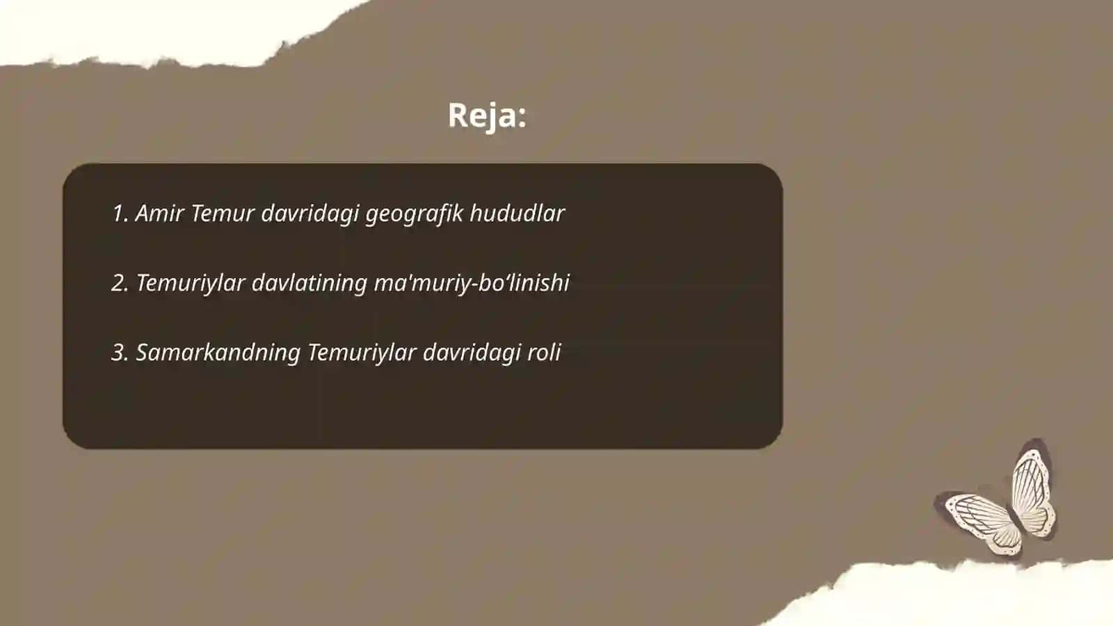 Amir Temur va Temuriylar davlati tarixiy geografiyasi 2