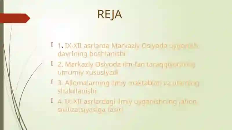 IX-XII asrlarda Markaziy Osiyo xalqlarining uygonish davri ilmiy-madaniy taraqiyoti allomalarning hissasi 2