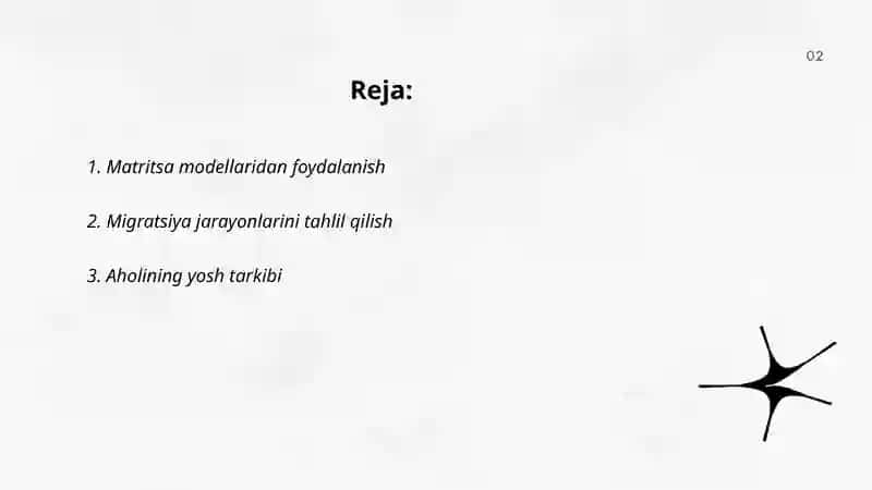 Matritsalar yordamida aholi migratsiyasini baholash 2