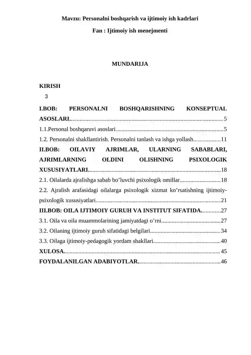 Personalni boshqarish va ijtimoiy ish kadrlari 2