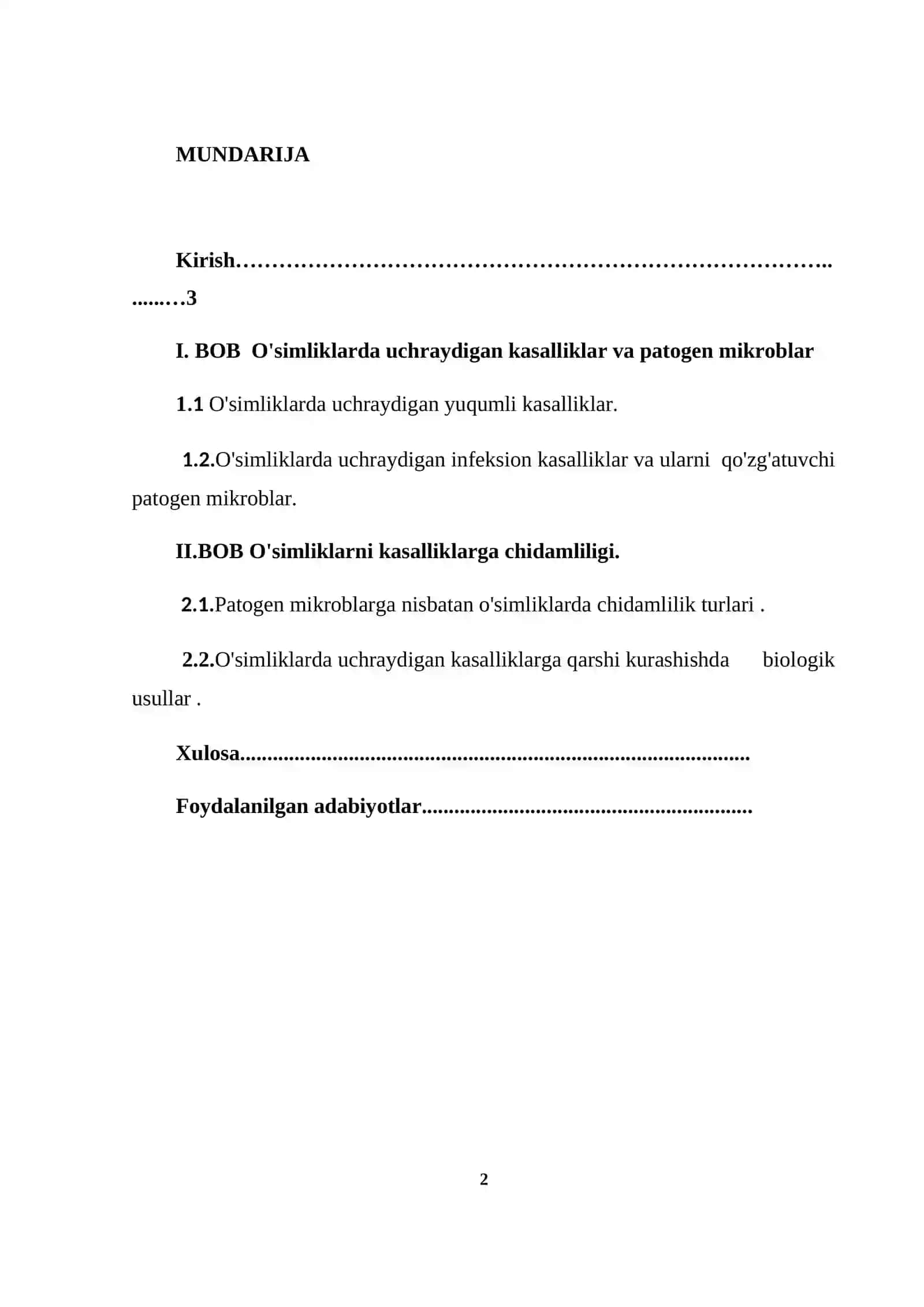 O'simliklarning patogen organizmlarga chidamliligi fiziologik xossalari 2