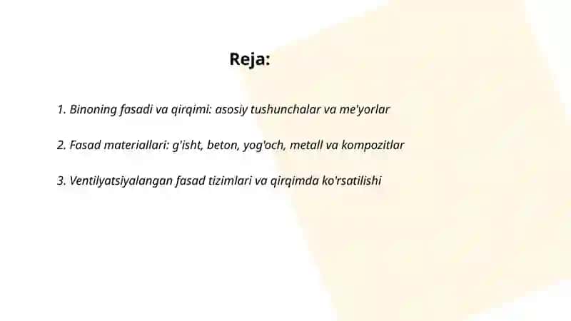 Binoning fasadi va qirqimi 2