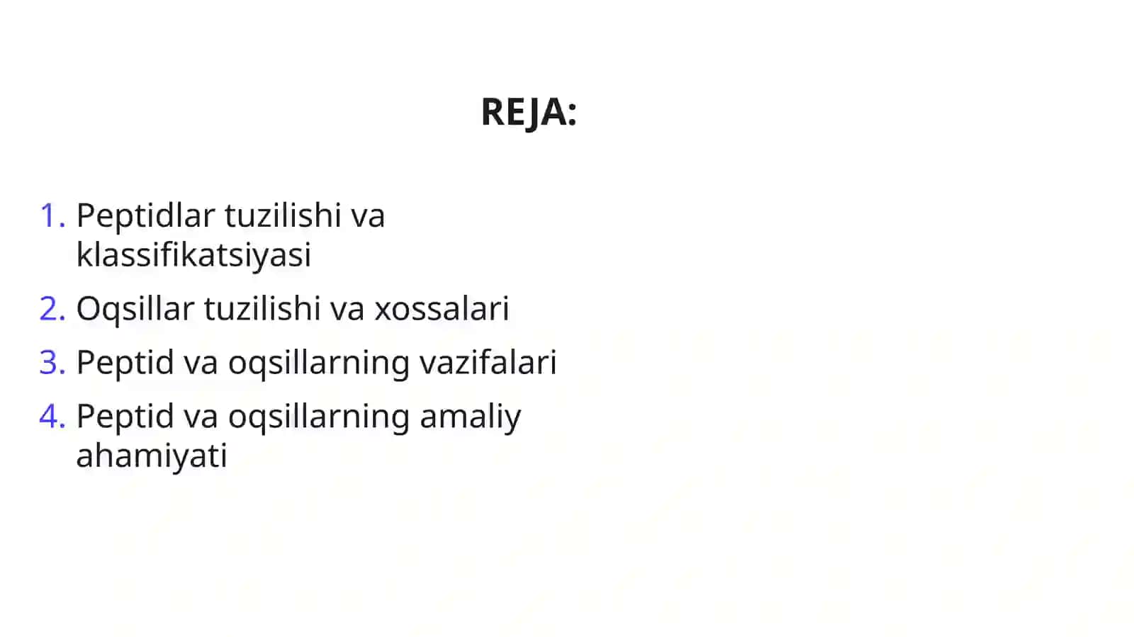 Peptidlar va Oqsillar 2