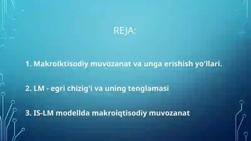 IS LM MODELIDA BUJJET SOLIQ VA PUL KREDET SIYOSTI 2