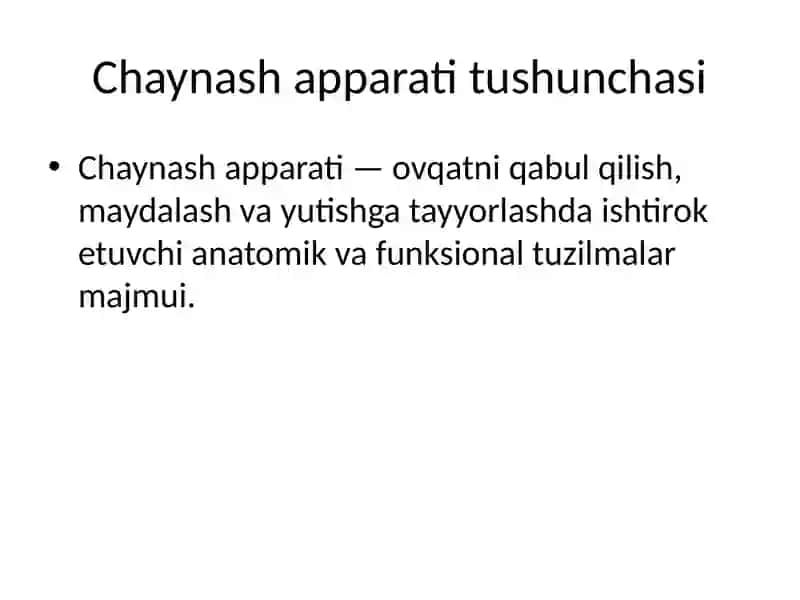 Chaynash apparatining morfofunktsional xususiyatlari 2