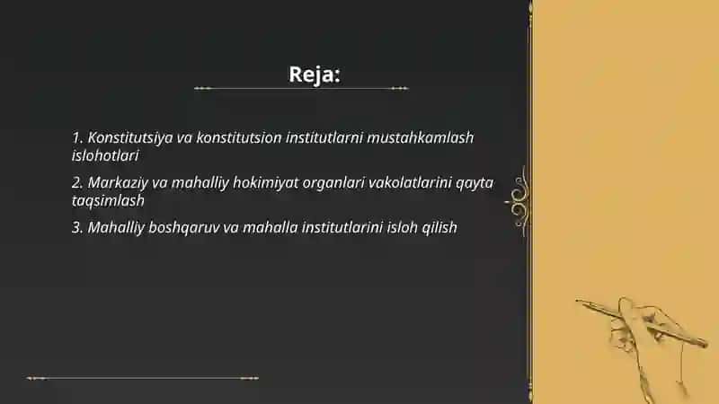 Mustaqillik yillarida davlat boshqaruvi tizimida amalga oshirilgan islohotlar 2
