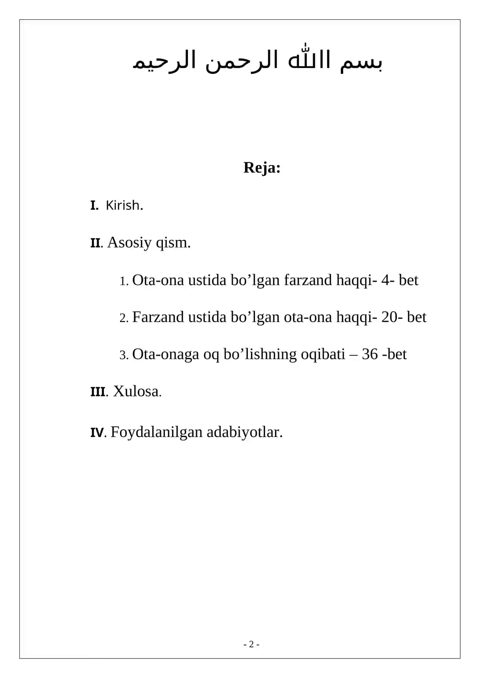 OTA-ONANING FARZAND USTIDAGI HAQLARI, FARZANDNING OTA-ONA USTIDA BO’LGAN HAQLARI VA BURCHLARI 2