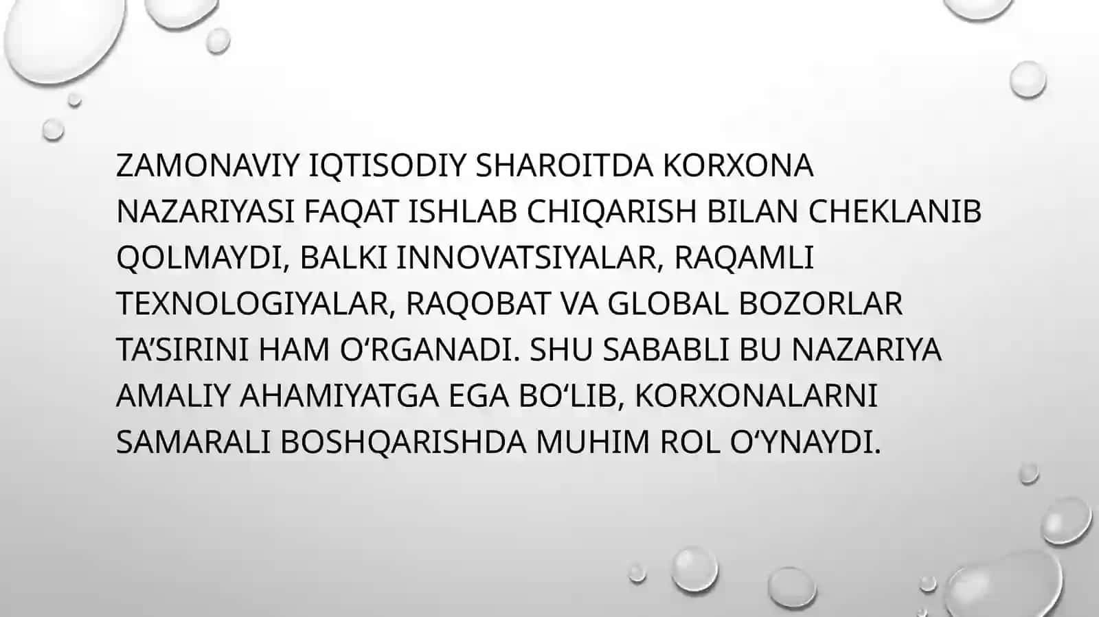 Korxona nazariyasining predmeti va ob’ekti 2