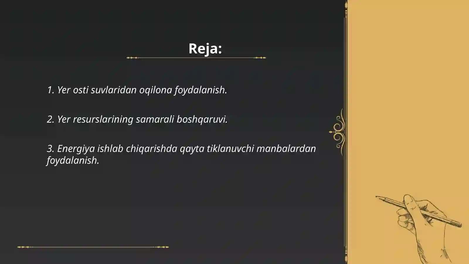 O'zbekiston Respublikasida tabiiy resurslaridan oqilona foydalanish muammolarni 2