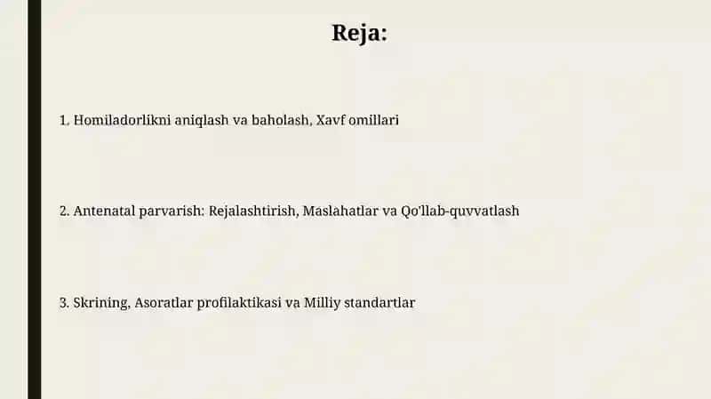 Antenatal parvarish milliy standarti 2