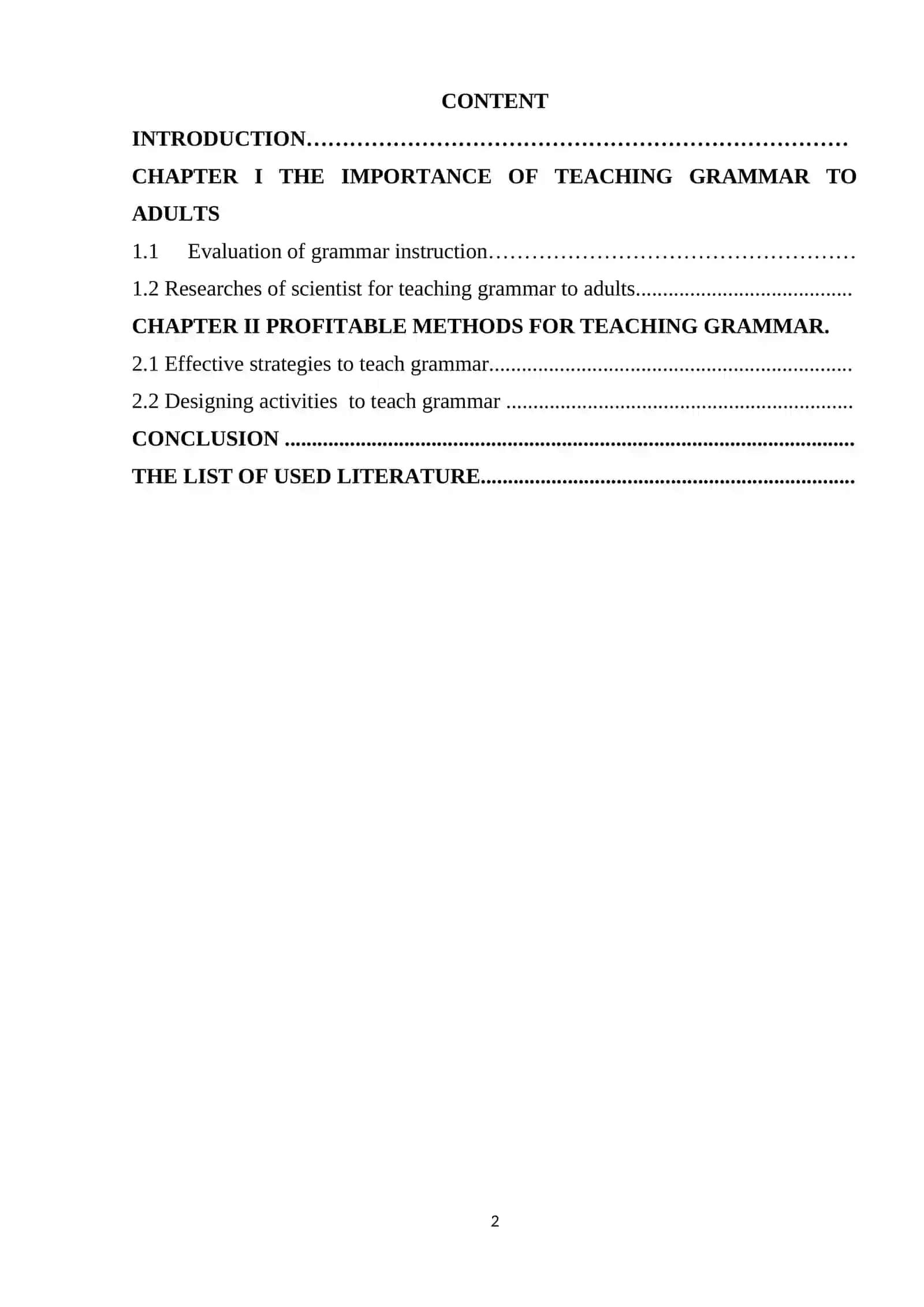 TEACHING GRAMMAR TO ADULTS 2