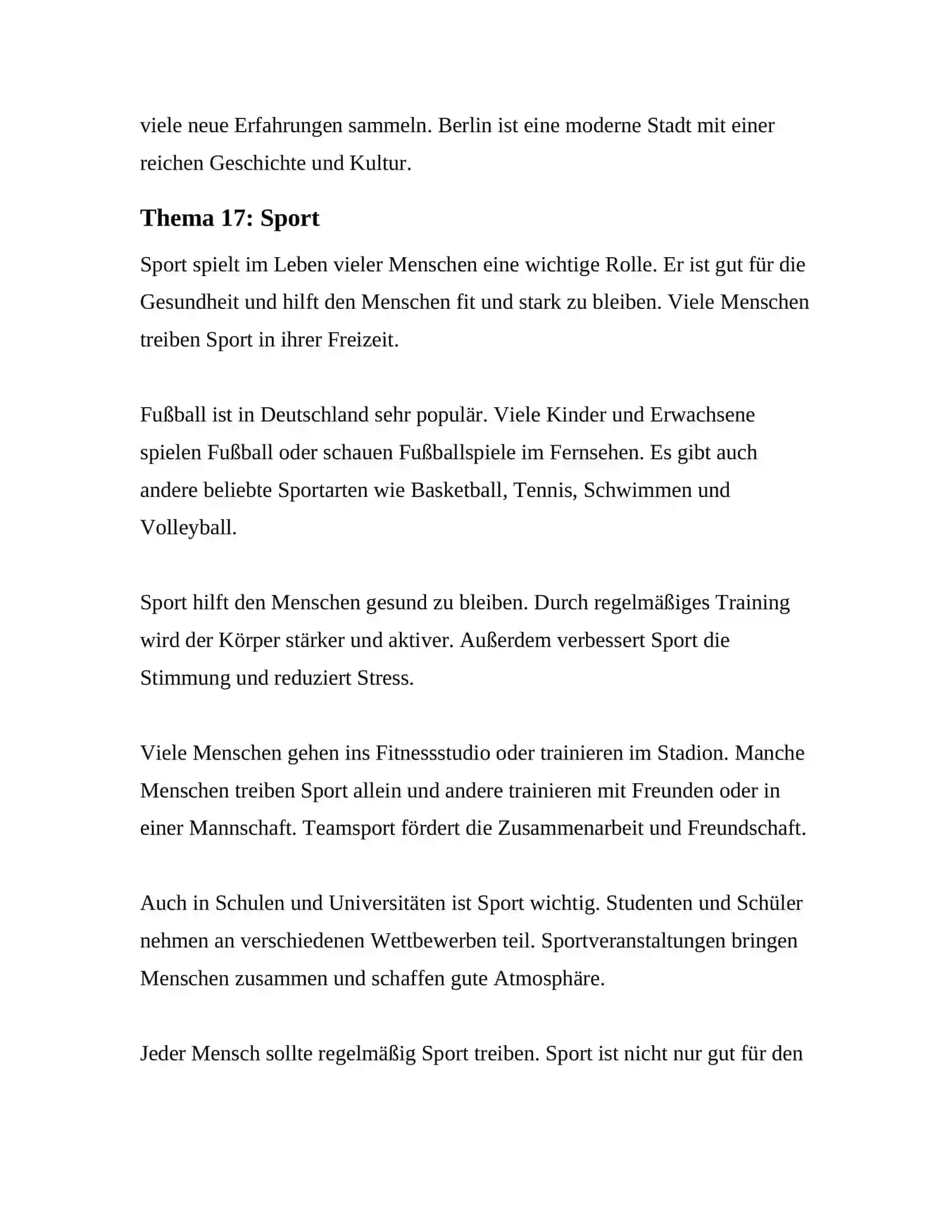nemis tilidan mustaqil ish tekst matn (berlin sport unsere uni) 2
