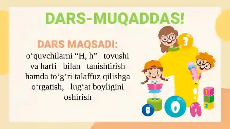 "H, h tovushi va harfi" 2