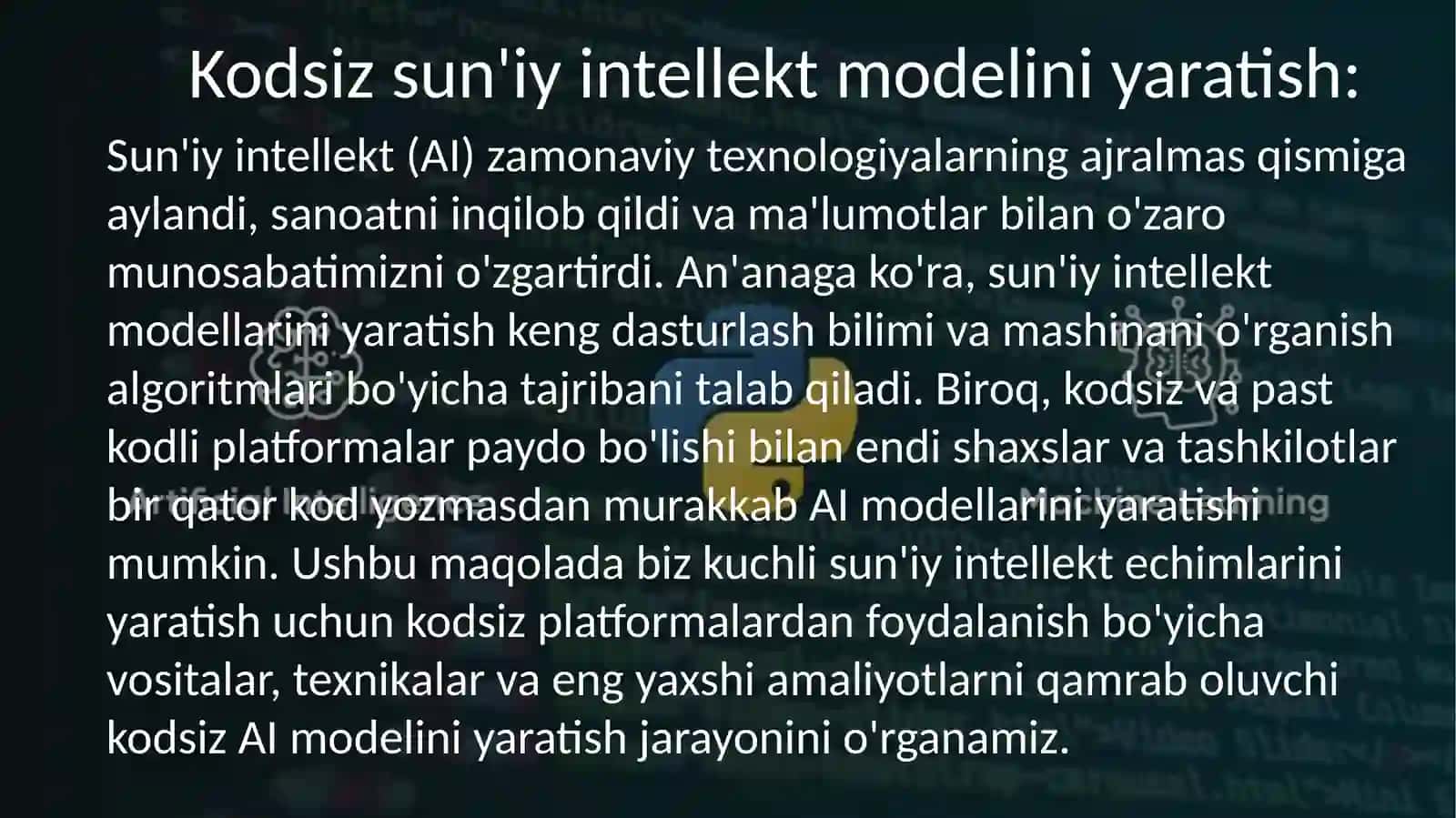 SHOHRUHNING SUN'IY INTELLEKT ASOSLARI FANIDAN MUSTAQIL ISHI 2