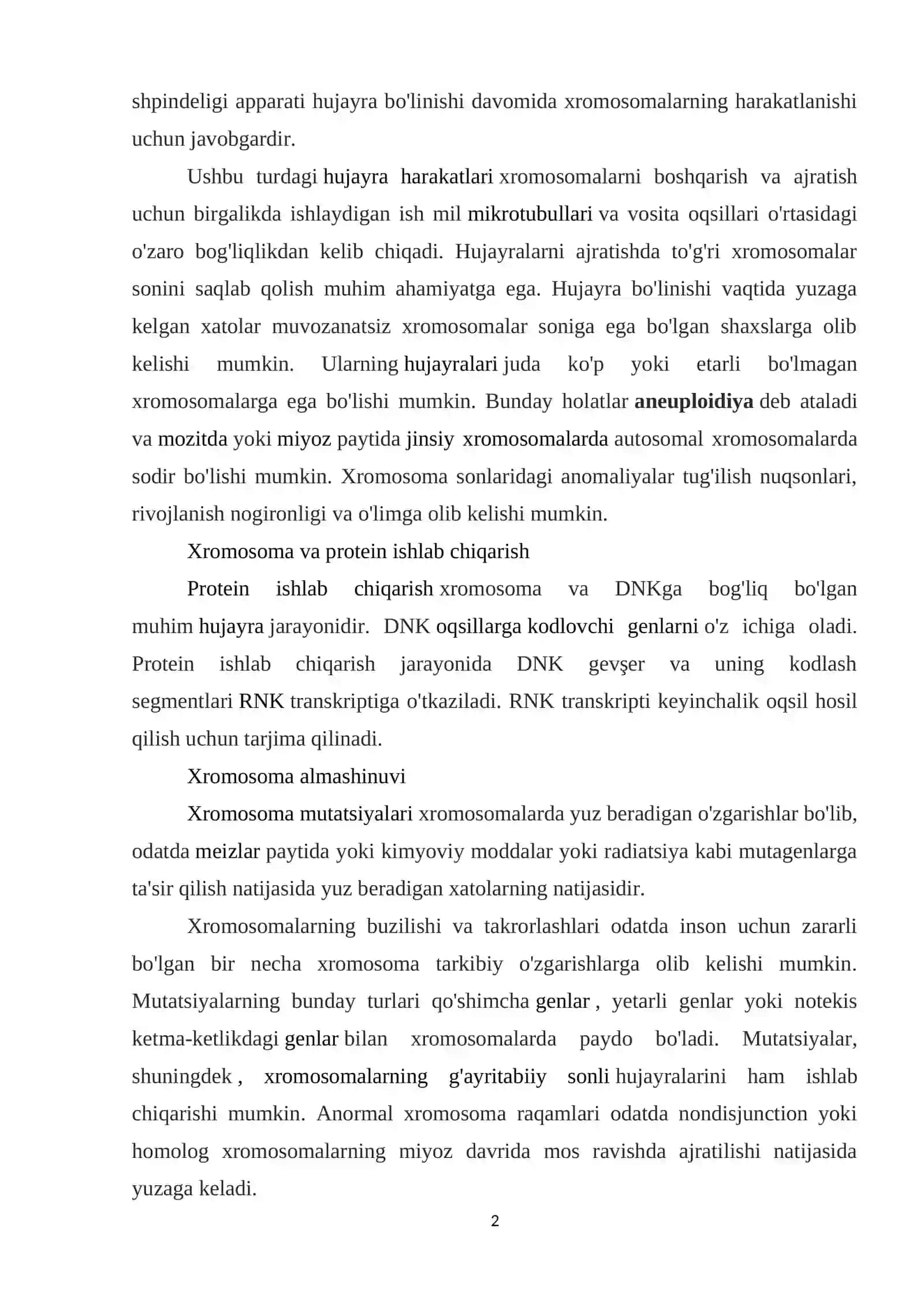 Xromosomalarning identifikatsiyasi va mutatsion jarayon 2