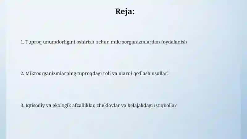 Tuproqunumdorliginioshirishdamikroorganizmlardanfoydalanish 2