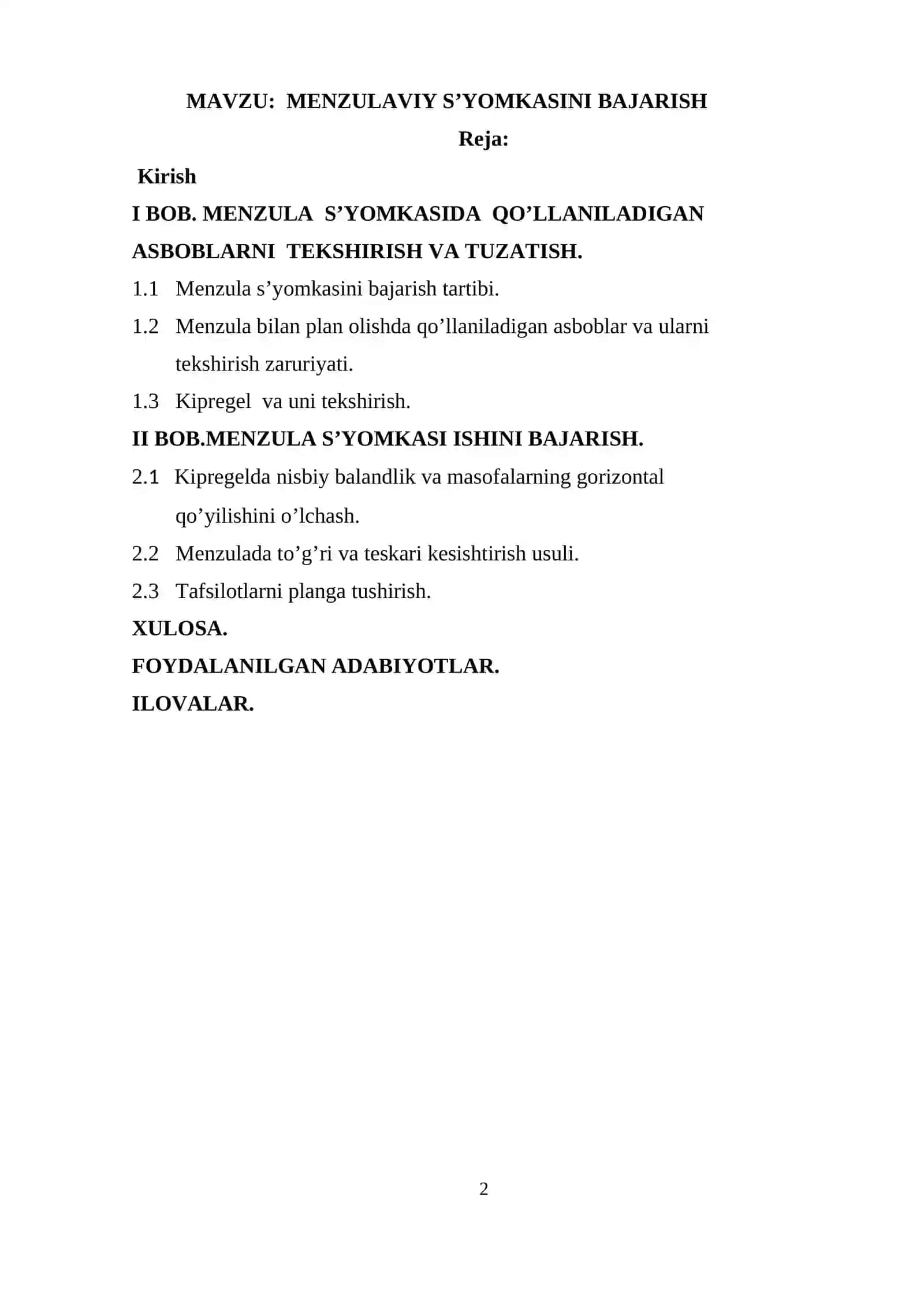 MENZULAVIY S’YOMKASINI BAJARISH 2