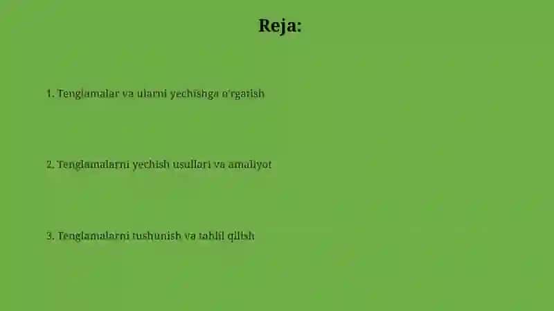 Lineer tenglamalar 2