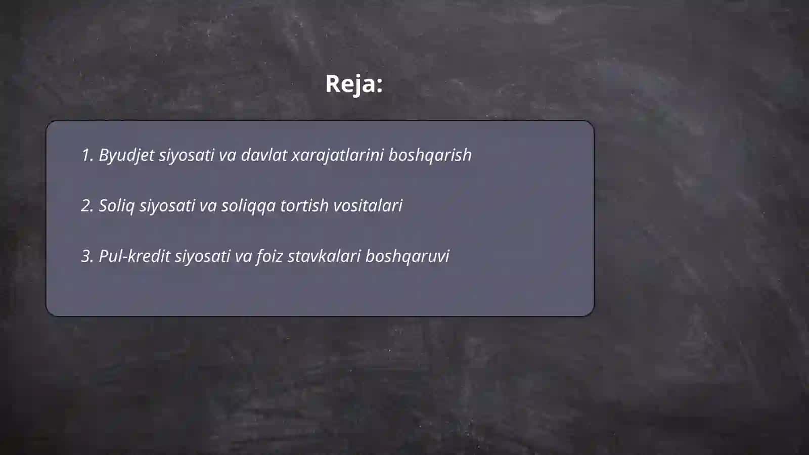 Davlat iqtisodiy siyosatinig asosiy yo'nalishlari va tartibga solish usullari va vositalari 2