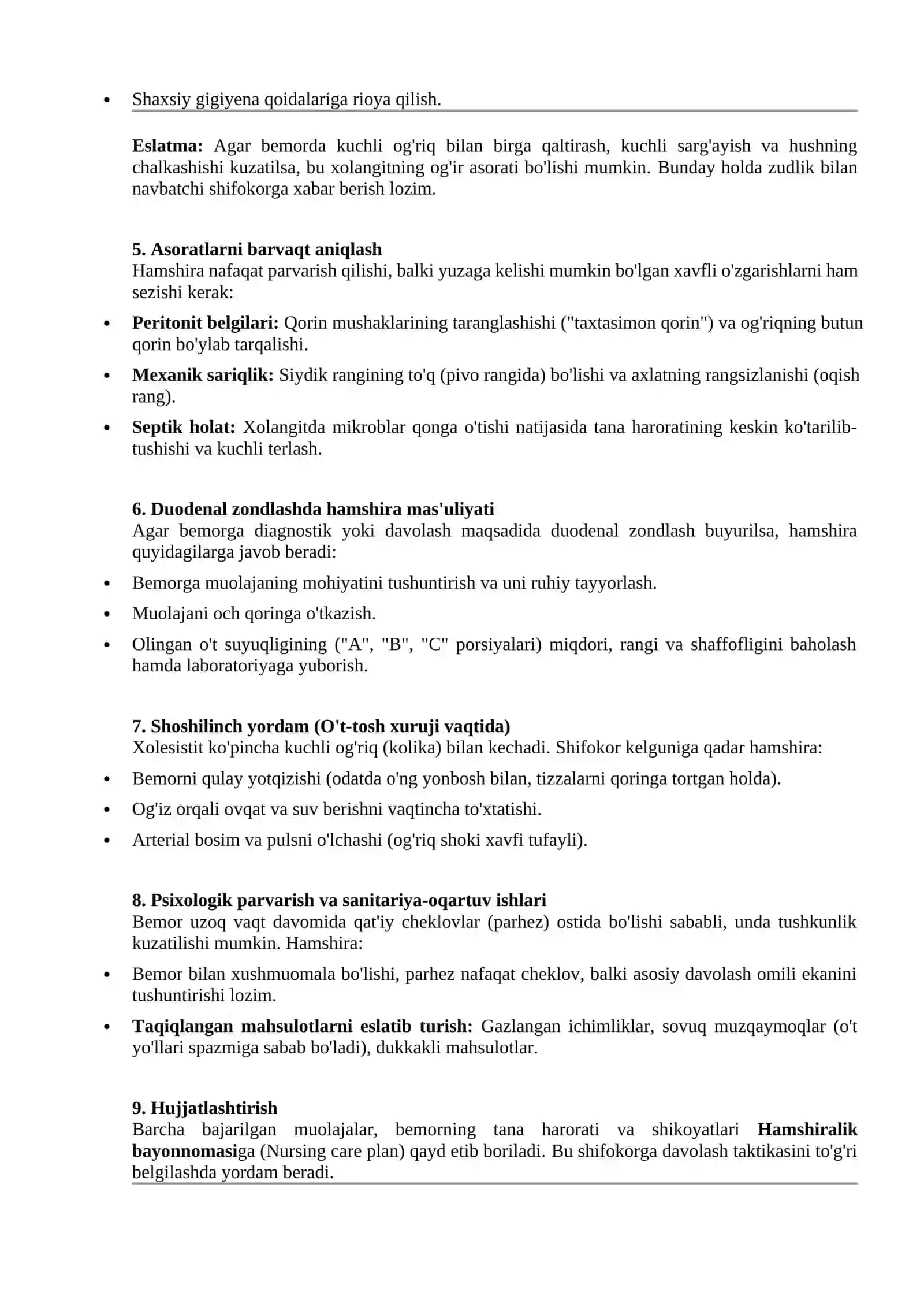 Xolangit va xolisistitda hamshirtalik parvarishi 2