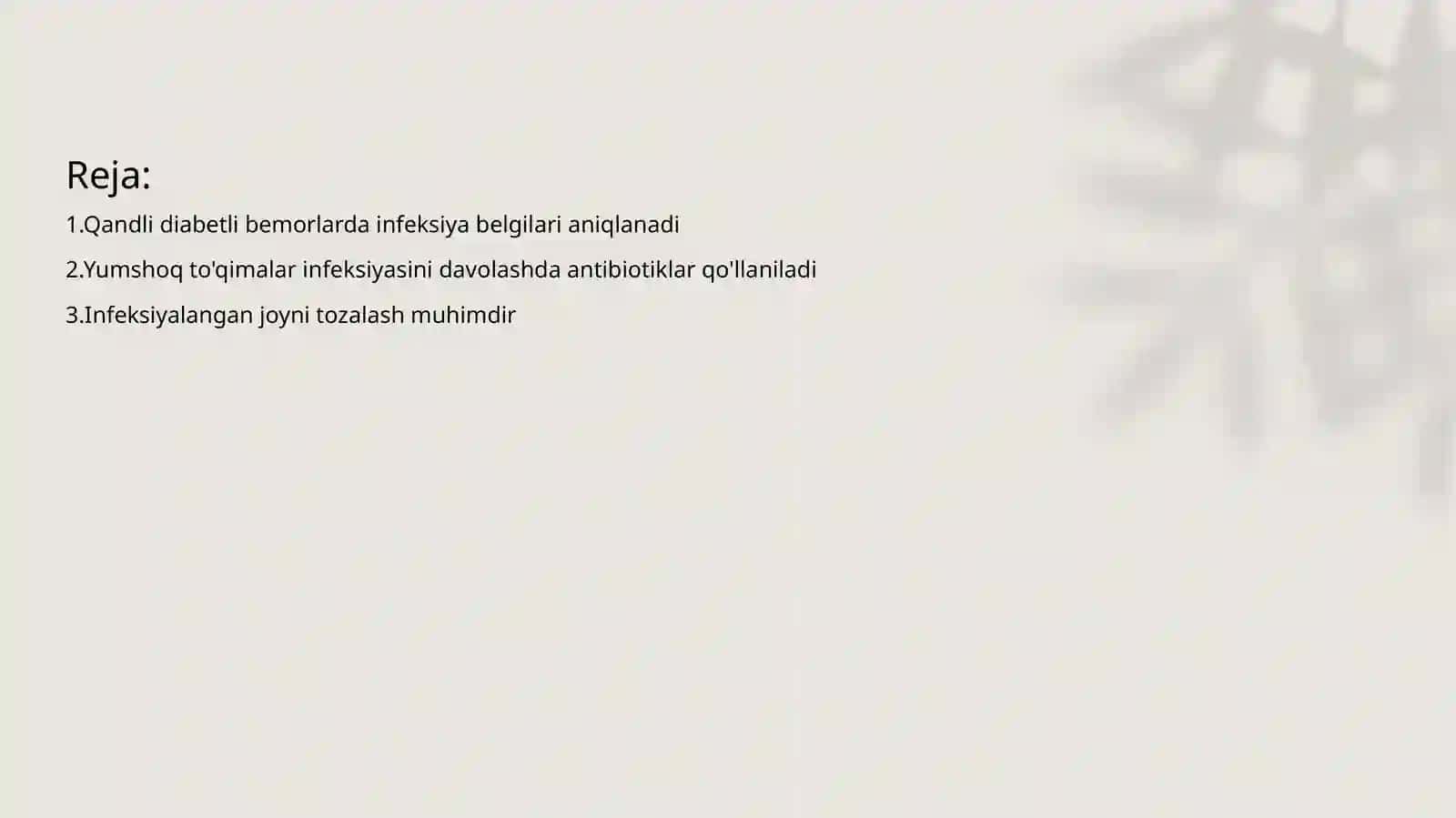 Qandli diabetli bemorlarda yumshoq to'qimalar xirurguk infeksiyasini davolash usullari 2