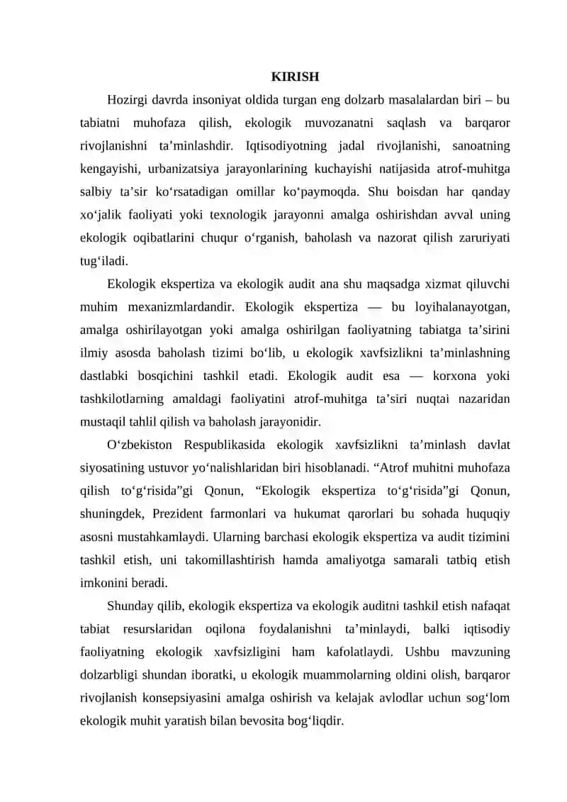 Ekologik Ekspertiza va Ekologik Auditni Tashkil Etish 2