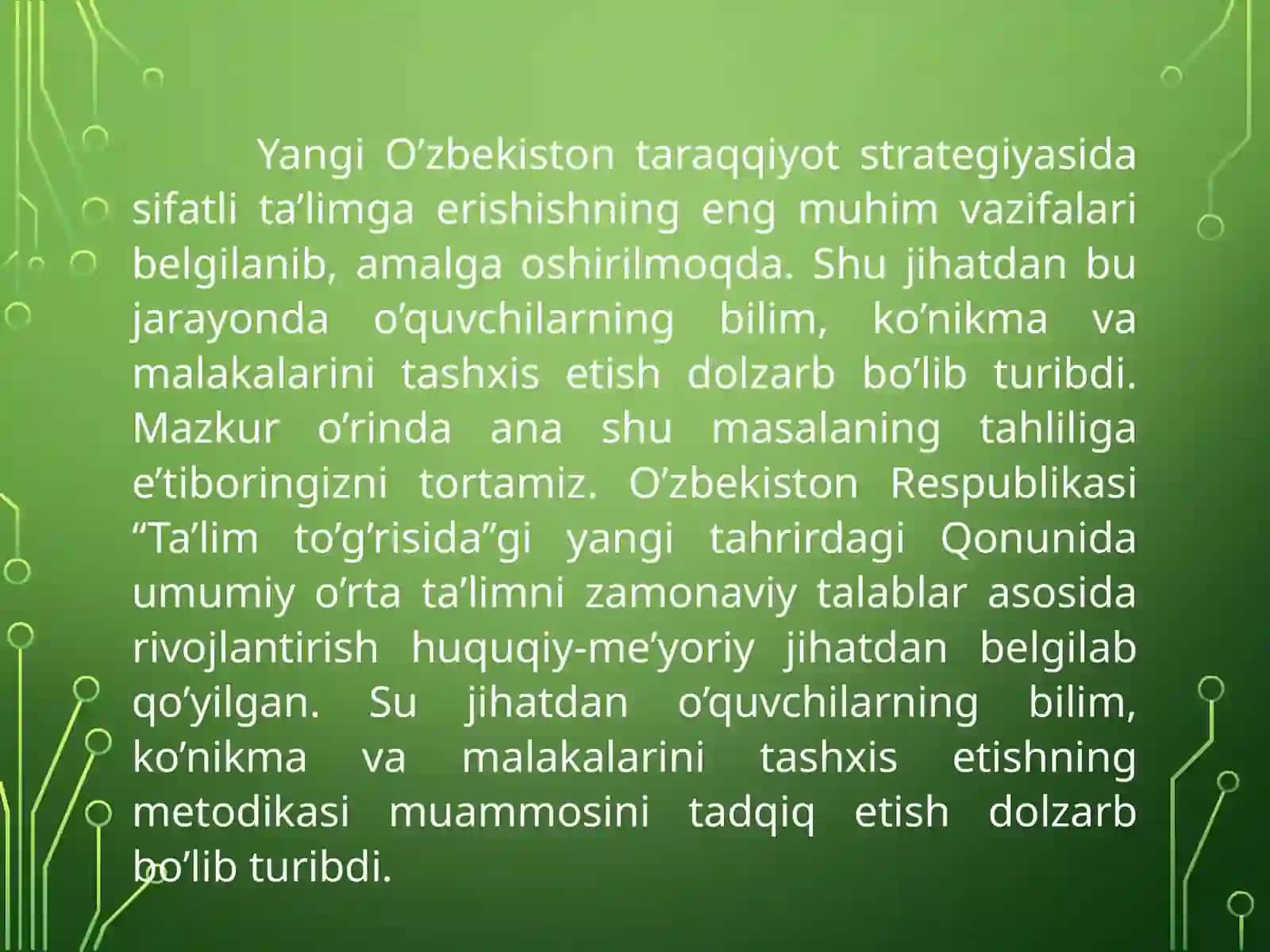 O’QUVCHILARNING BILIM VA KO'NIKMALARINI NAZORAT QILISH TURLARI, SHAKL VA METODLARI 2