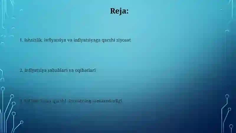 Ishsizlik, inflyatsiya va antiinflyatsion siyosati 2