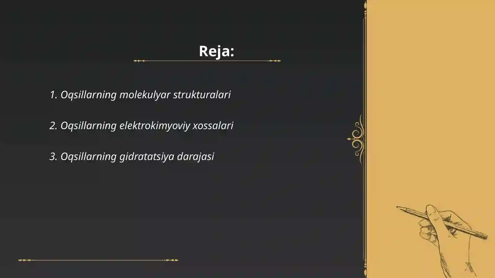 Oqsillarning fizik-kimyoviy xossalari 2