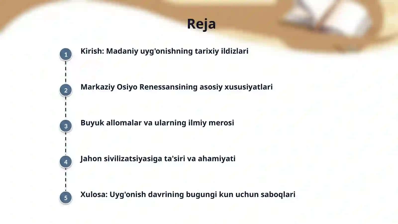IX-XII asrlarda mamlakatimiz hududida ro'y bergan madaniy uyg'onish (Renessans).Buyuk allomalarning jahon sivilizatsiyasiga qo'shgan hissasi 2