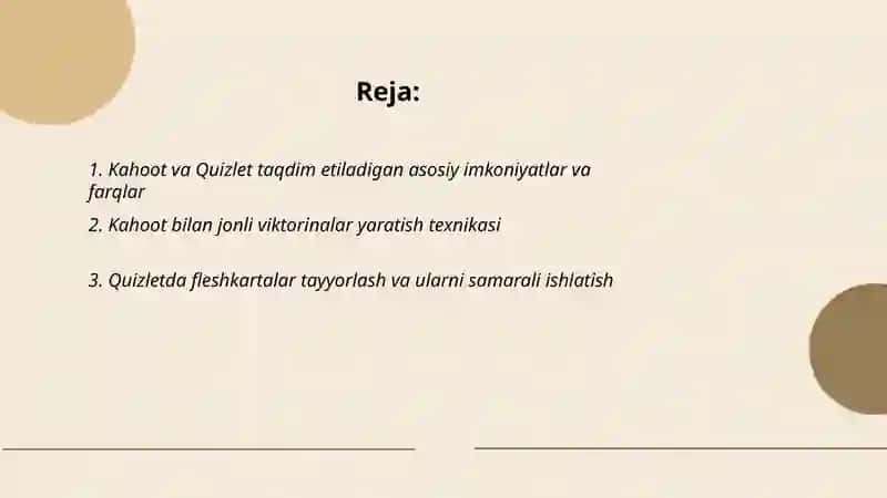 Interaktiv platformalar: Kahoot, Quizlet 2