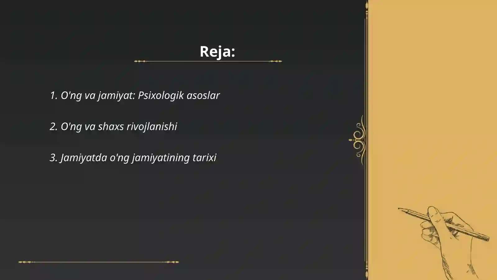 O'ng va jamiyat: Psixologik asoslar 2