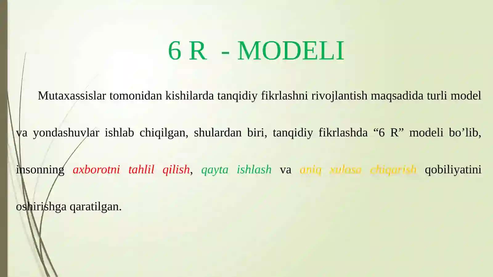TANQIDIY FIKRLASHDA “6 R” VA “THINK” MODELI TUSHUNCHASI 2