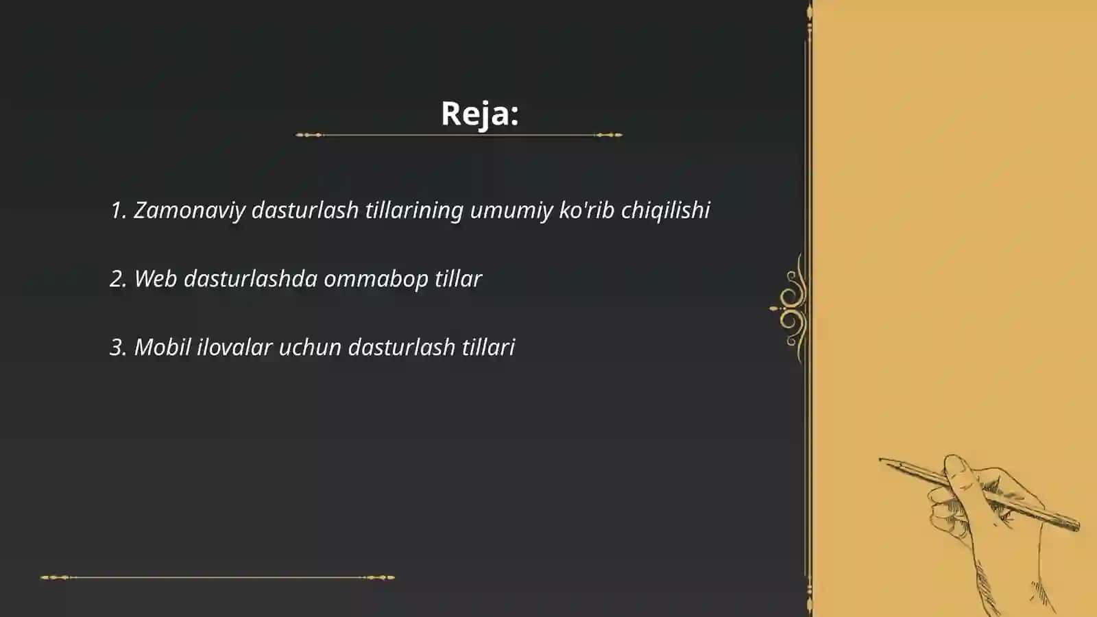 Zamonaviy dasturlash tillari tahlili 2