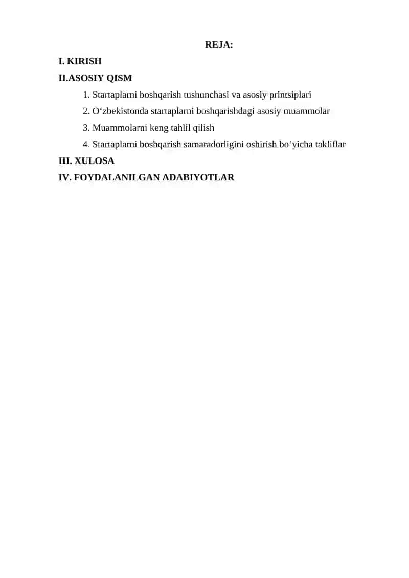O‘zbekistonda Startaplarni Boshqarishdagi Asosiy Muommolarni O‘rganish va Ularni Keng Taxlil Qilish 2