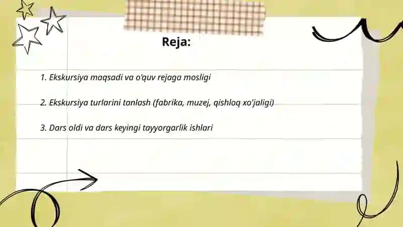 Texnologiya darslarida ekskursiyalarni tashkil etish 2